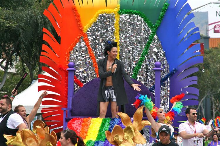Johnny Weir participating in the Gay Pride Parade (Jason In Hollywood (Gay Pride Parade))